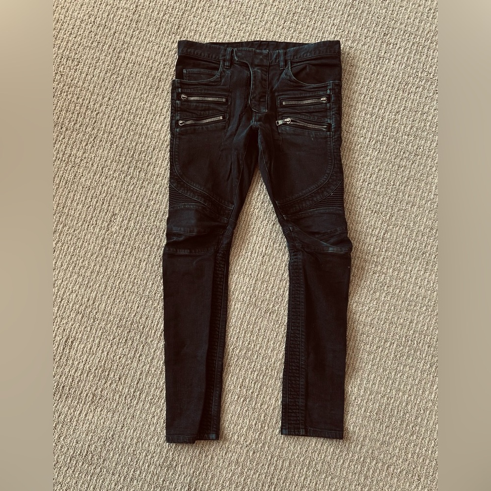 Balmain Paris Men’s Black Denim Jeans - ripped